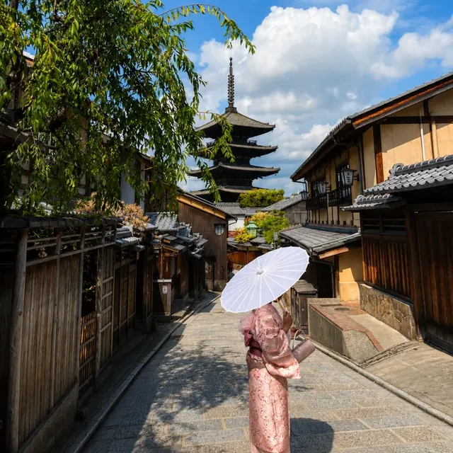 Pagoda Yasaka v Kyótu, ulice Higashiyama